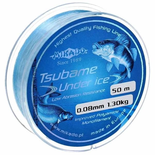 Monofilament - Mikado - Tsubame Under Ice - Hög hållfasthet - 0.180 mm - Blå