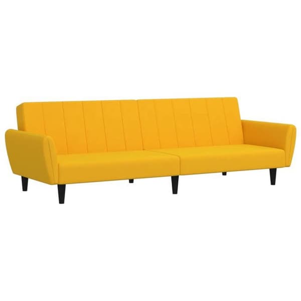 vidaXL Soffa-säng 2 platser gul sammet 375864