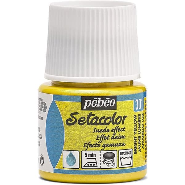 Tygfärg - PEBEO - Setacolor - Opaque Suede Effekt - 45 ml - Ljusgul