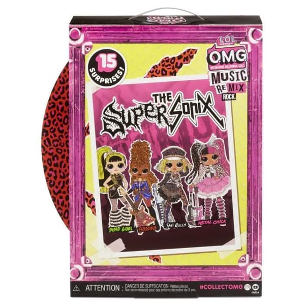 LOL. Surprise OMG Remix Rock - Grym och basgitarr - 24 cm modedocka