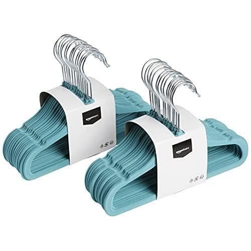 Amazon Basics Sammetshängare för barn, blå, 30-pack