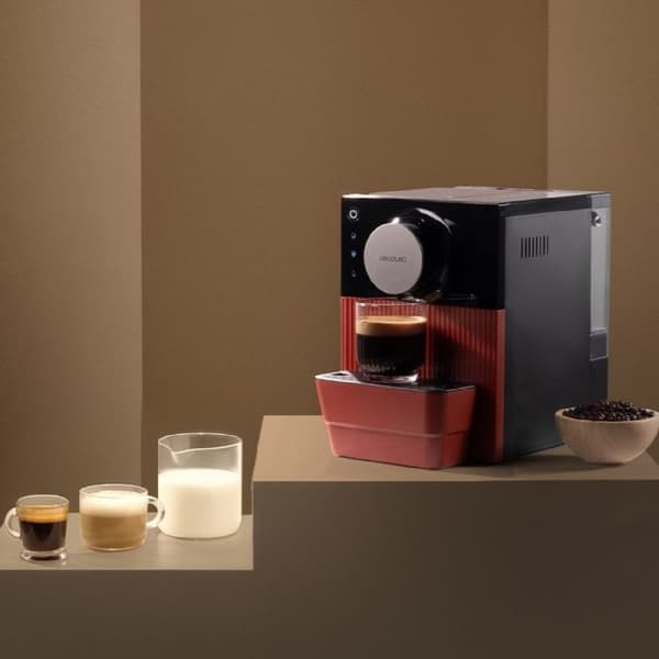 Cecotec Superautomatiska Kaffemaskin Compacta Cremmaet Cube Röd. 1350W, Professionell, Pressystem, Förinfusion