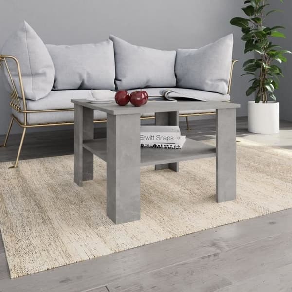 vidaXL Soffbord Cement Grå 60x60x42 cm Spånskiva