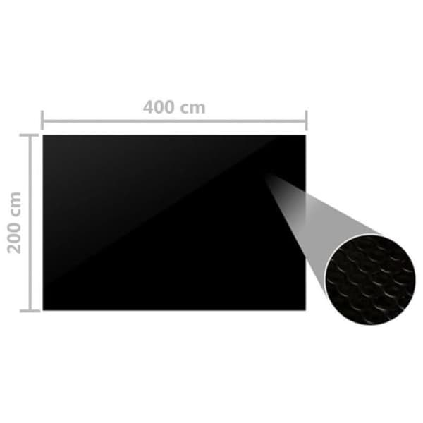 Poolskydd - vidaXL - 400 x 200 cm - Svart - PE - Rektangulär