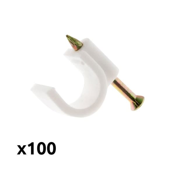 200-pack med fästelement Ø8mm - Vit - Zenitech