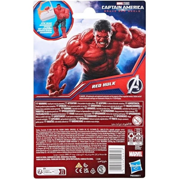 Figur - MARVEL - Röd Hulk - 4" (10 cm) - 9 ledpunkter - Smält bilaccessoar