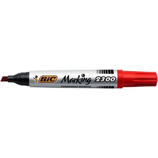 Permanent markers - BIC - Marking 2300 - Röd - Förpackning med 12 - Permanent
