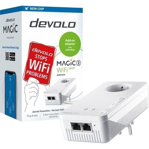 Adaptör CPL - DEVOLO - Magic 2 WiFi next - 1200 Mbit/s - 2 Ethernet-portar - Wifi Dualband