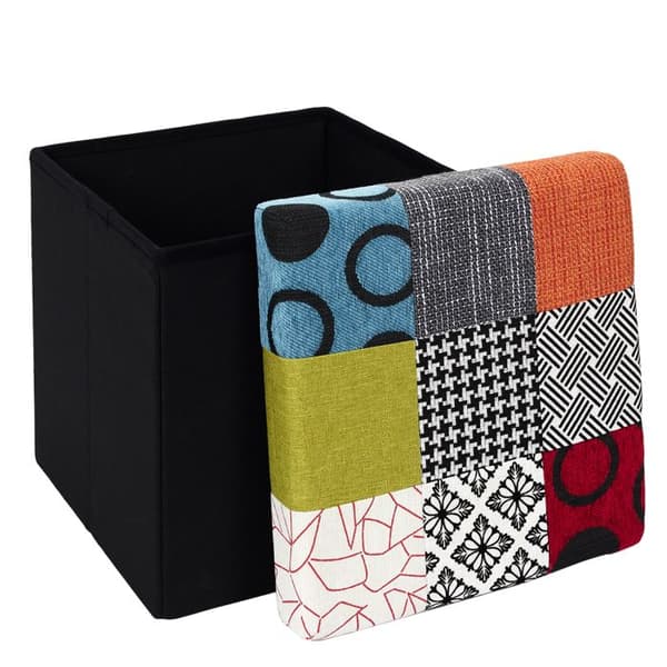 Kista Puff - Hem Deco Fabrik - Fällbar - Patchwork - Flerfärgad