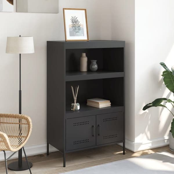 vidaXL Svart buffé 68x39x113 cm stål 842970