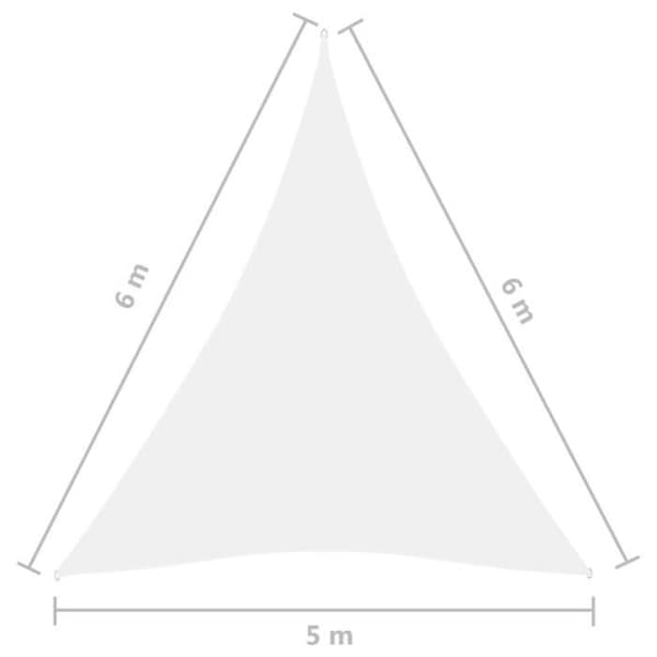 vidaXL Parasol Sail Oxford Tyg Triangulär 5x6x6 m Vit 135291