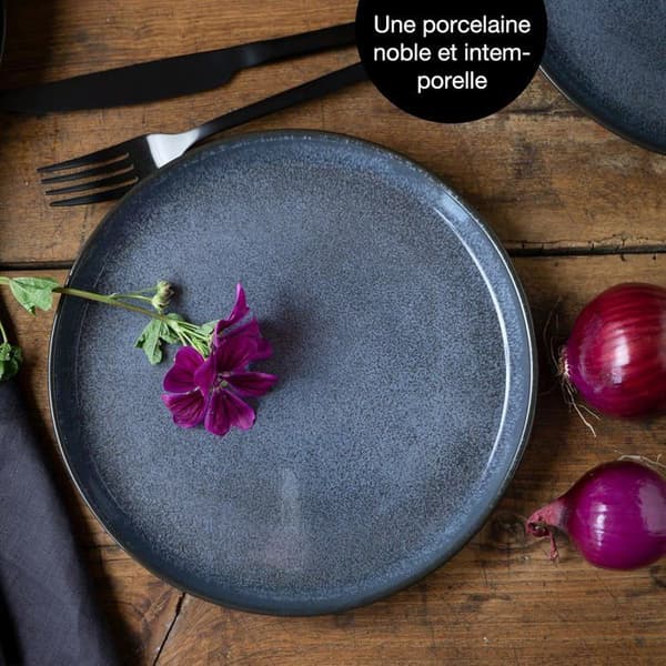 Set med 6 Moritz & Moritz desserttallrikar - Elegant blå porslin