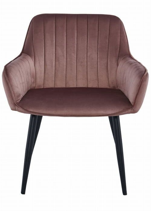 Stol SOLDEN - rosa sammet / svarta ben x 2