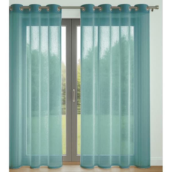 Set med 2 gardiner 140 x 240 cm Blå Kanar