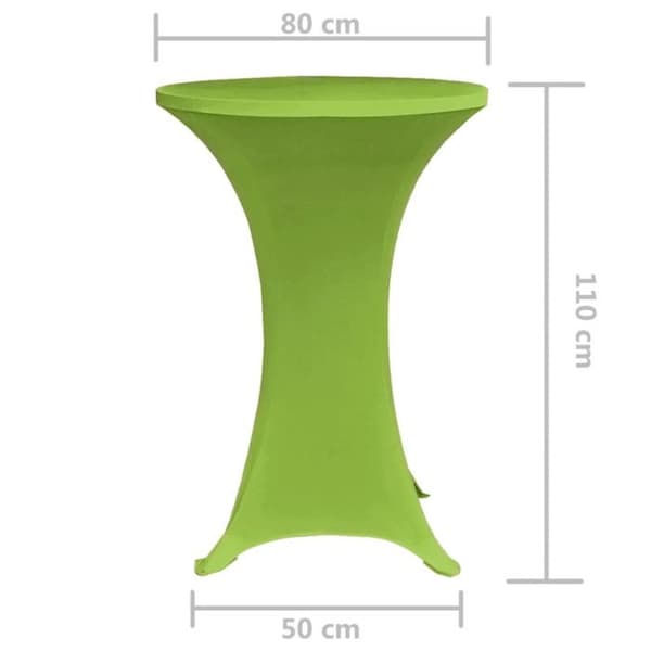 vidaXL Stretch Bordsöverdrag 2 st 80 cm Grön