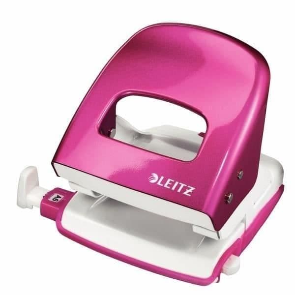 LEITZ metallhålslag 2 hål Rosa