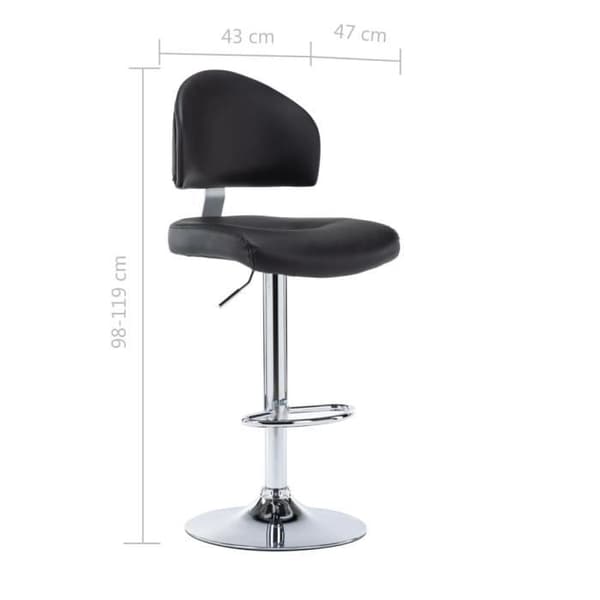 vidaXL Barpall Svart konstläder