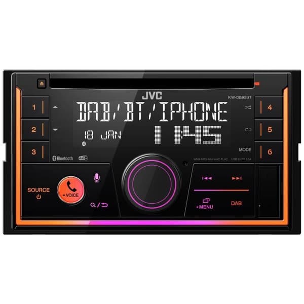 Bilradio - JVC - 2 DIN KW-DB95BT - CD - USB - iPod - Bluetooth - DAB+