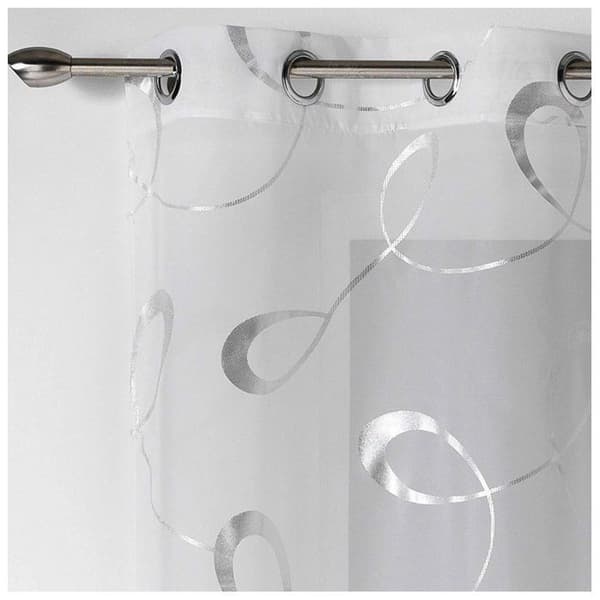 Öljettpanel - 140 x 240 cm - Tryckt voile - Infinity - Vit och Silver