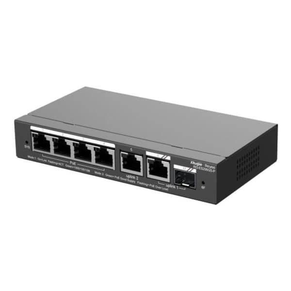 PoE-switch - Ruijie - Reyee - 6 portar - Gigabit - Säker överföring