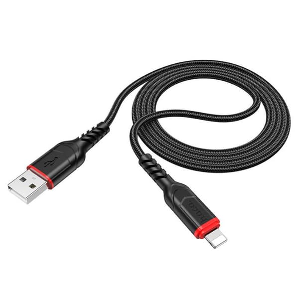 USB-A till Lightning-kabel - HOCO - 1,0m - 12W - 2,4A - Svart