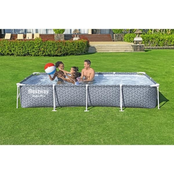 BESTWAY - Steel Pro™ - 366 x 201 x 66 cm - Rektangulär - grafisk dekoration