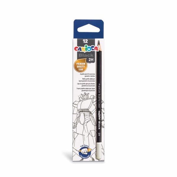 Krita grafit - CARIOCA - 42928 - 2H Svart - Ergonomisk triangulär kropp - Stötsäker spets