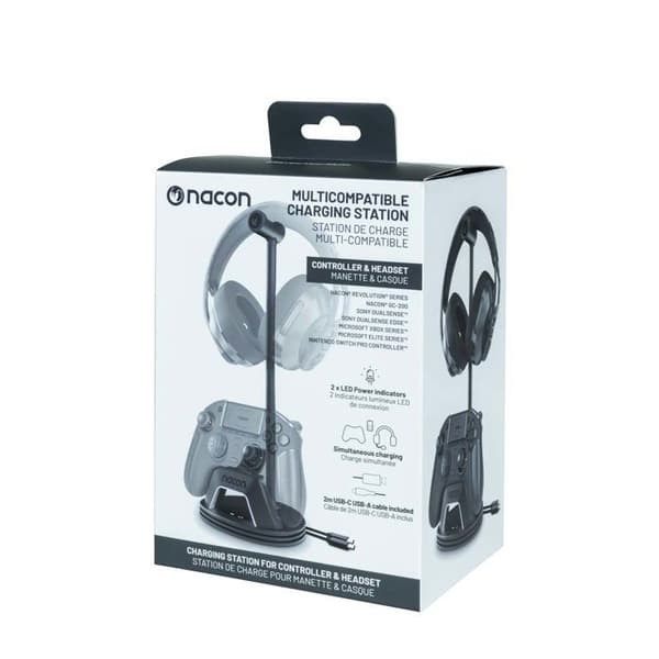 Laddstation - NACON - Laddstation för headset och controller - Svart - USB Typ-C - Multi-plattform