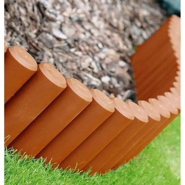Trädgårdspalisad - IPALPLUS - Gräskant - Terrakotta - 30 cm - Plastik