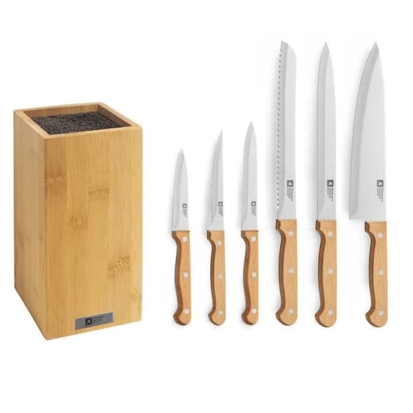 Artisan Bois - Block i bambu med 6 köksknivar