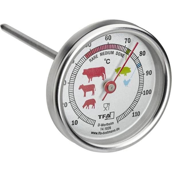 Termometer med brats TFA i rostfritt stål 14.1028