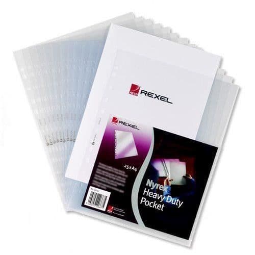 Rexel Ref 11031 Nyrex Perforerad ficka Hörnöppning Transparent A4 25 st.