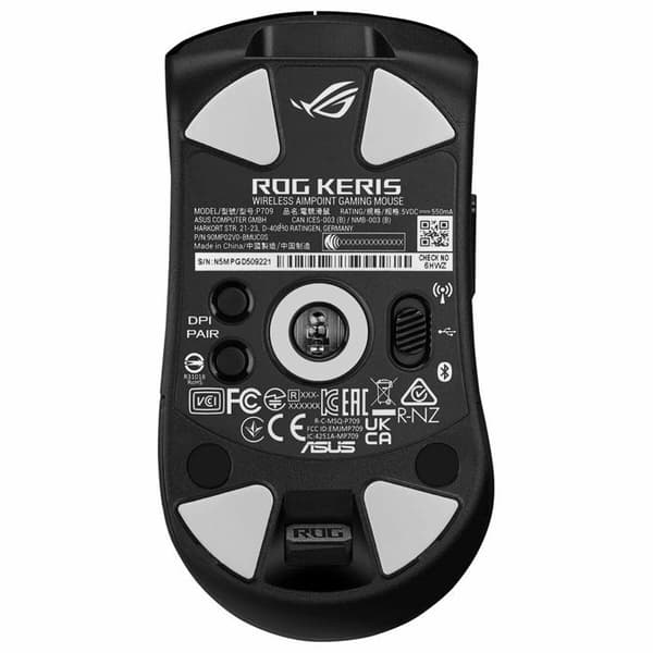 Mus - Asus - ROG Keris Wireless - 36000 DPI - 5 programmerbara knappar - Tri-mode-anslutning