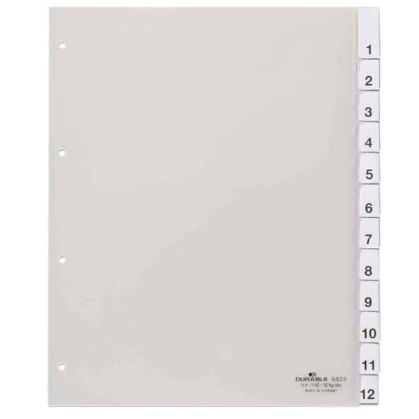 Plastkatalog, A4, 12 avdelningar, transparent...