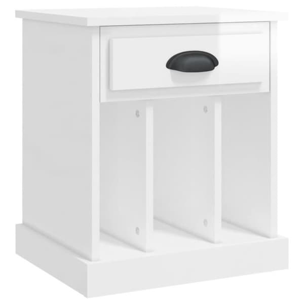 vidaXL Sängbord blank vit 43x36x50 cm 816348