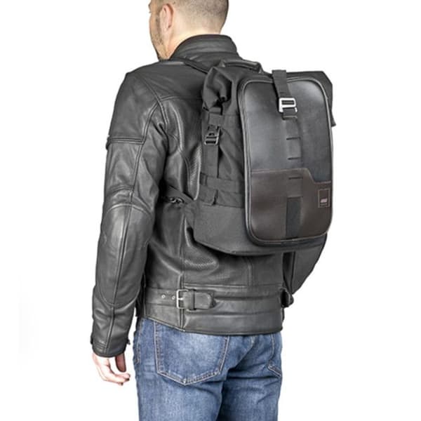 Transformabel ryggsäck - CRM - 18L - Polyester 1200D - Veganskt läder - Retro motorcykel