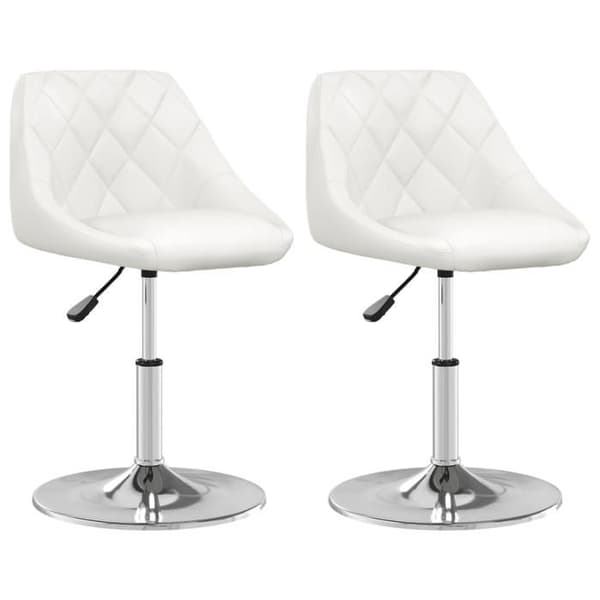 vidaXL Matstolar set om 2 vit konstläder 335159