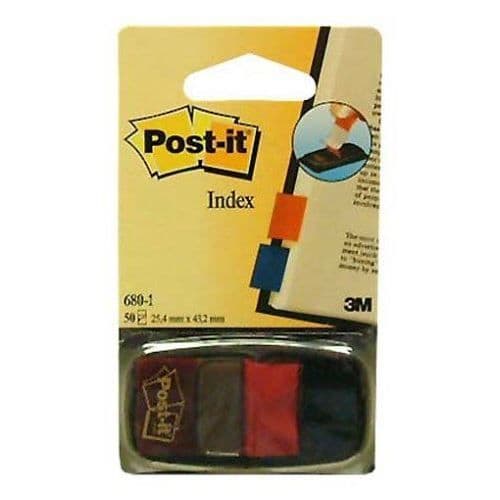 Bokmärke - POST-IT - 50-pack - Röd - 2,5 cm - Paket med 12