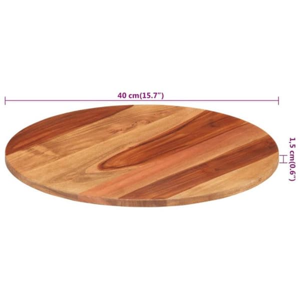 Ovalt Solid trä Bordsskiva 15-16 mm 40 cm