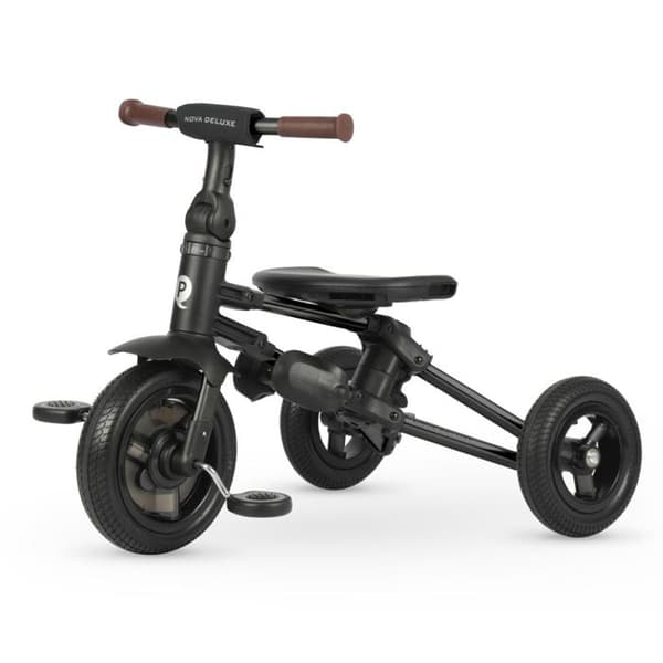 Trehjuling - QPlay - Nova Deluxe - Svart - 360° roterande sits - Fällbar - 5-punkters säkerhet