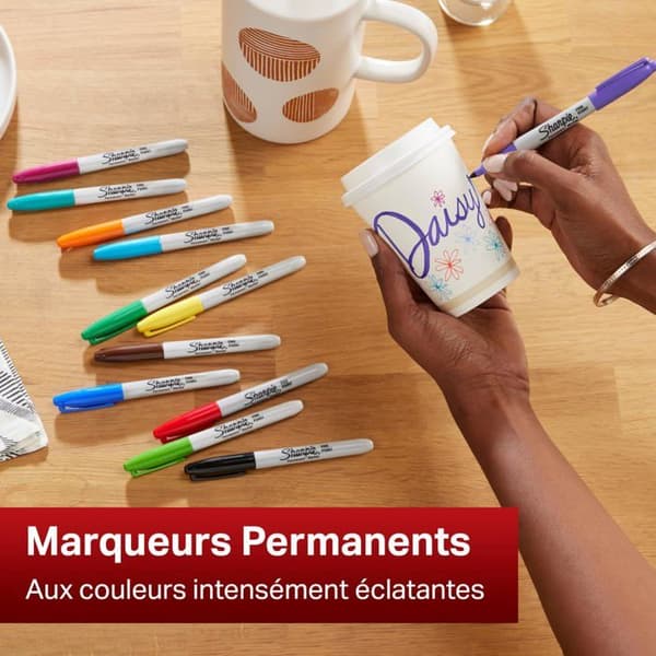 Sharpie - permanenta markörer fin spets Röd, 12-pack (S0810940)