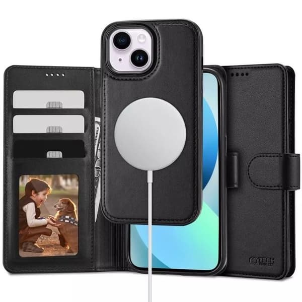 Skydd för iPhone 13 - Tech-Protect - Plånbok MagSafe - Ekoleder - Mjuk - Magnetisk