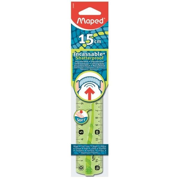 MAPED Okrossbar platt linjal - 15 cm