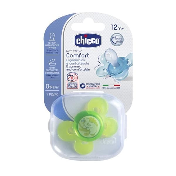 CHICCO Physio Comfort silikonnapp - steriliserbar box - unisex - 12m+