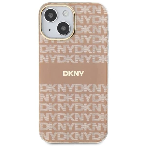 Coque iPhone 15 Plus - DKNY - IML Mono & Stripe - Rosa - Optimal skydd - Elegant