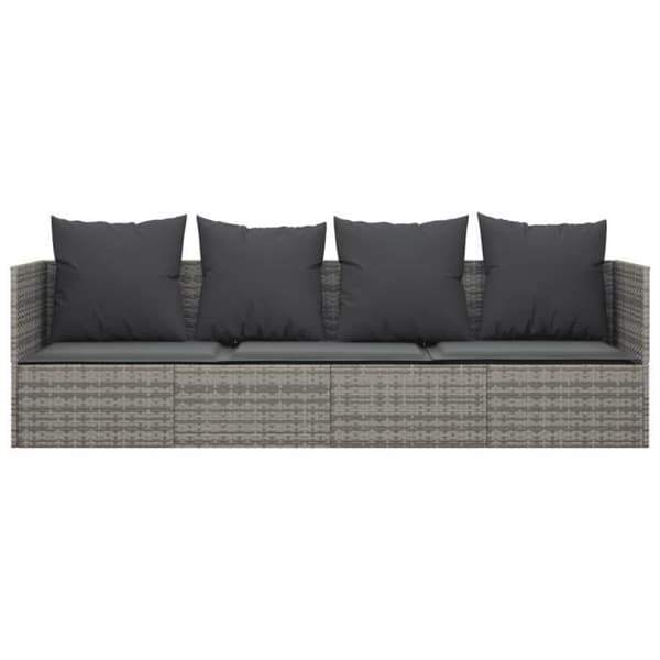 vidaXL Utomhus soffbed med kuddar Grå Vävd resin 319564