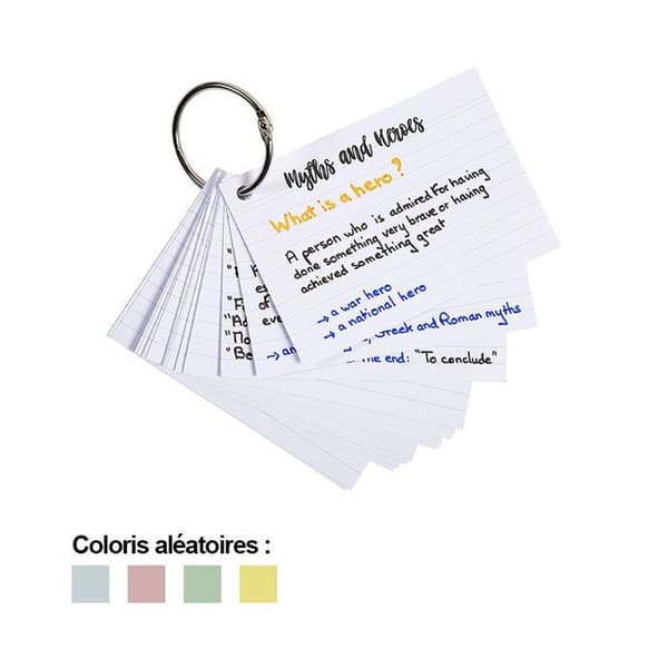 Fickor bristol - A6 148x105mm - Linjer - Perforerade - Med ring - Exacompta