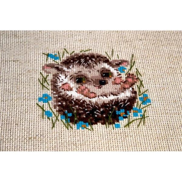 Kit för broderi med korsstygn Riolis - Liten igelkott 13x13 cm