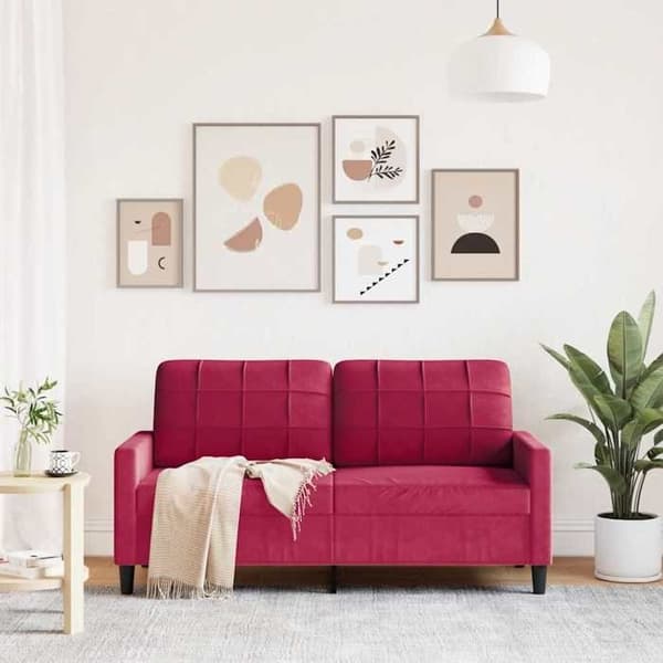 vidaXL 2-sitssoffa Bordeaux 140 cm Sammet 4007628