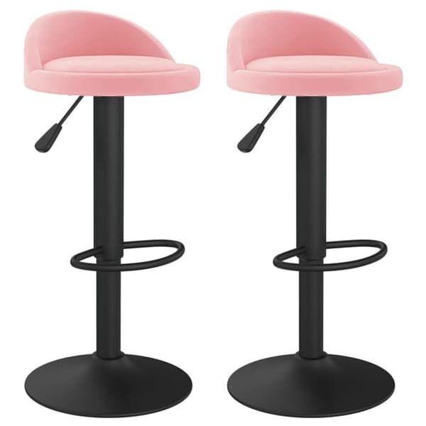 vidaXL Barstolar set om 2 rosa sammet 333606